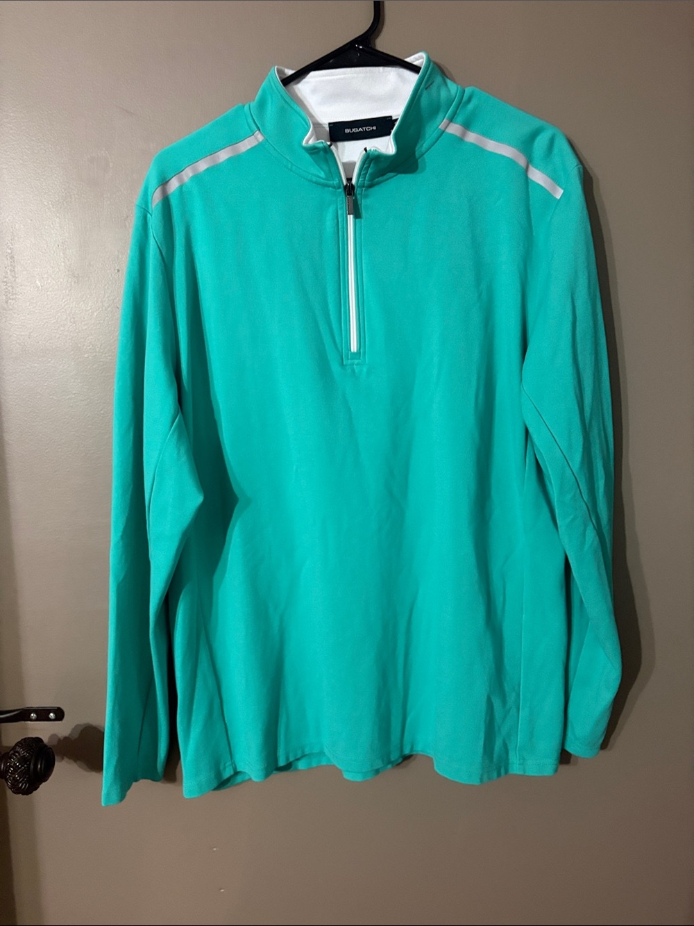 Bugatchi Men’s Turquoise Quarter-Zip Performance Pullover